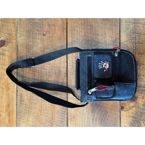 Mudd Vintage Y2K 90s Crossbody Bag Purse Navy Blue Denim Adjustable Straps - Picture 2 of 9